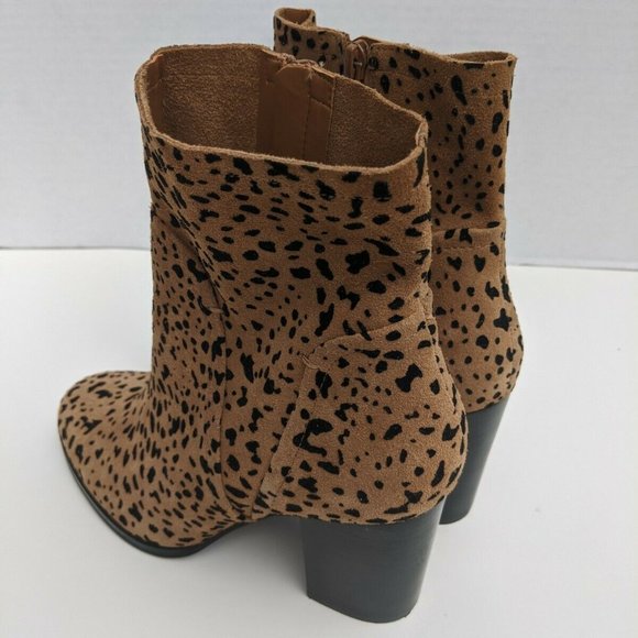 Gibson & Latimer Cheetah Cow Leather Boot Above Ankel NEW Size 9.5 Med - Picture 7 of 12